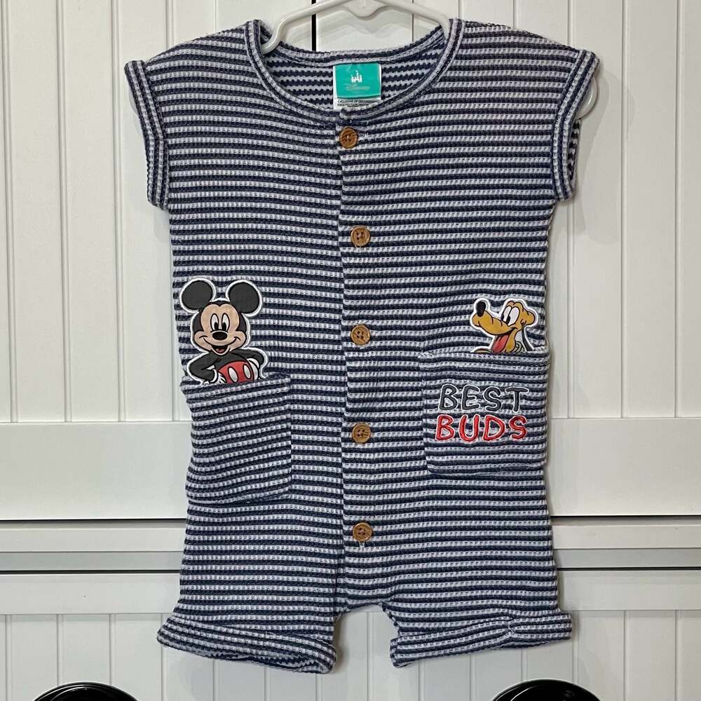 Disney Baby Mickey Mouse & Pluto Romper Baby Boys' Size 6-9 months